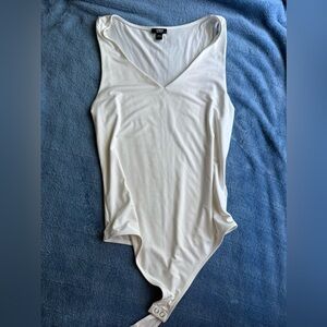 Express White V-Neck Bodysuit
